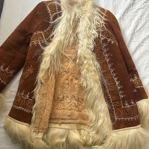Bohemian Vintage Pennie Lane Shearling Suede Coat